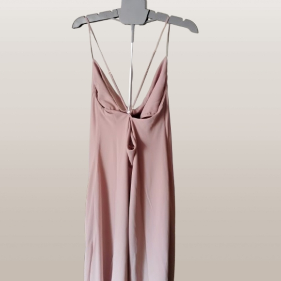 Show Me Your Mumu NWT Cowl‎ Midi Dress Blush Pink XXL Lined Crepe Wedding Party - Picture 2 of 4